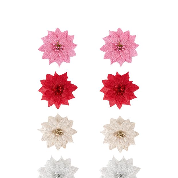 Anko 2 Pack Poinsettia Clips - Assorted