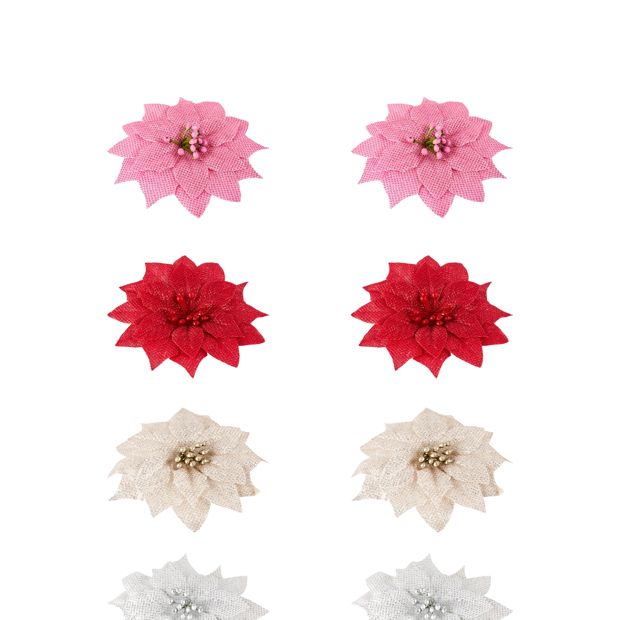 Anko 2 Pack Poinsettia Clips - Assorted