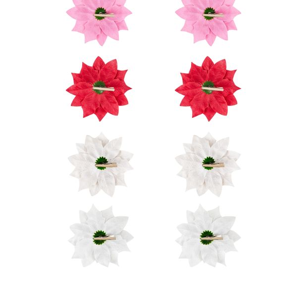 Anko 2 Pack Poinsettia Clips - Assorted