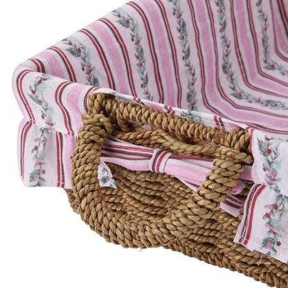 Anko Christmas Basket with Holly Stripe Liner