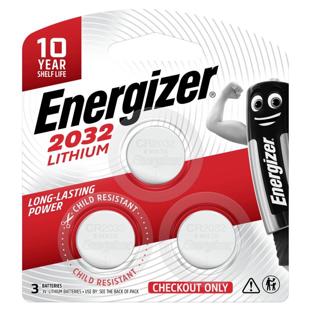 3 Pack Energizer 2032 Lithium Batteries