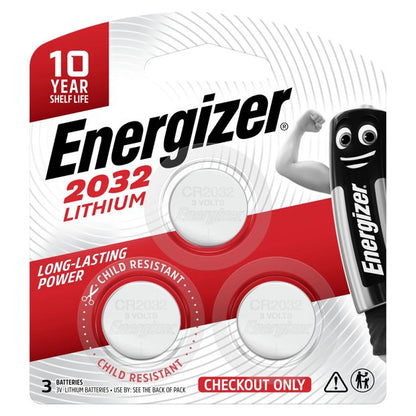 3 Pack Energizer 2032 Lithium Batteries