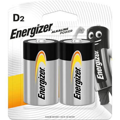 2 Pack Energizer Alkaline Power D Batteries