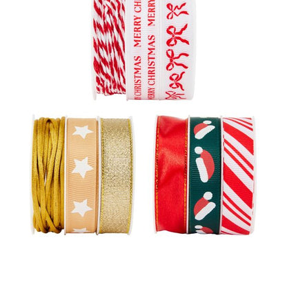 Anko 3 Pack Christmas Gift Ribbons - Assorted