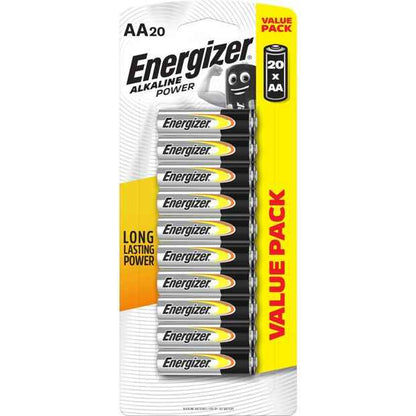 20 Pack Energizer AA Alkaline Power Batteries