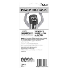 20 Pack Energizer AA Alkaline Power Batteries