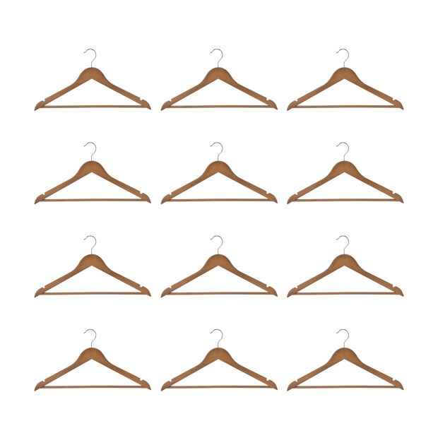 Anko 12 Pack Wooden Hangers - Walnut