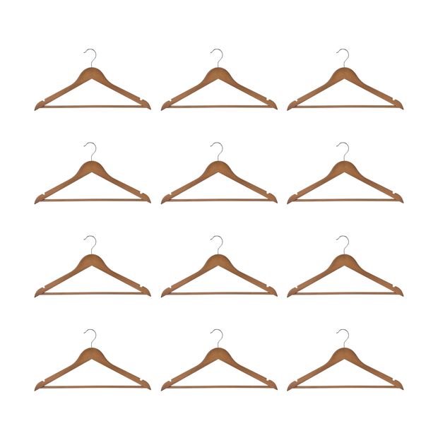 Anko 12 Pack Wooden Hangers - Walnut