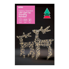 Anko 2 Pack Battery Operated LED Light Up Standing Reindeer