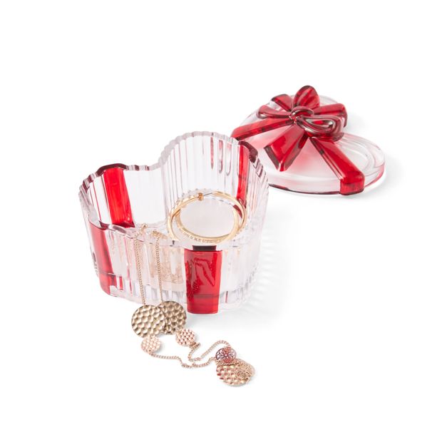 Anko Christmas Glass Heart Trinket Box