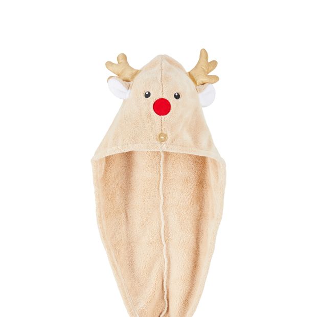 OXX Beauty Hair Drying Turban, Reindeer