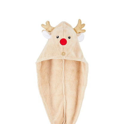 OXX Beauty Hair Drying Turban, Reindeer
