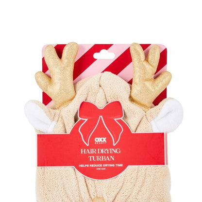 OXX Beauty Hair Drying Turban, Reindeer