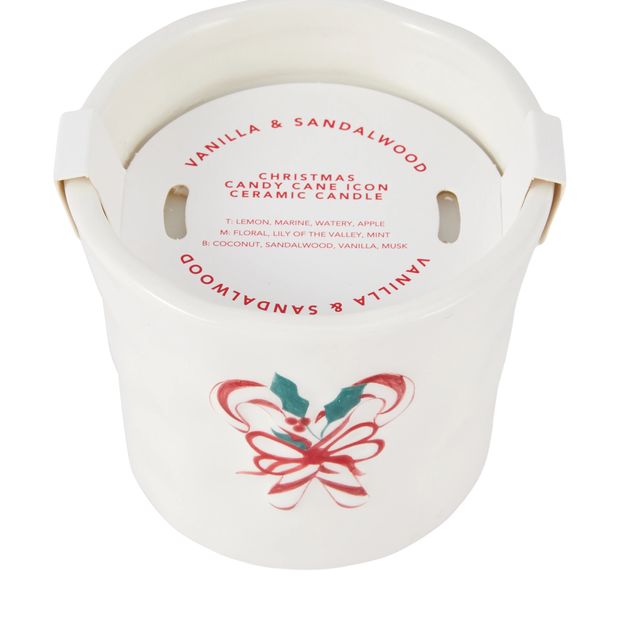 Anko Christmas Candycane Icon Ceramic Candle