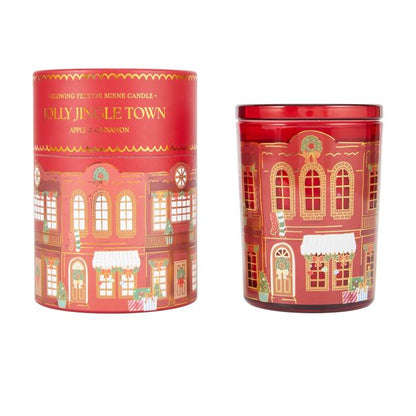 Anko Christmas Jolly Jingle Town Glowing Scene Candle