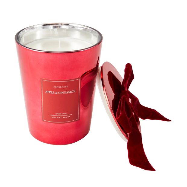Anko Christmas XL Red Metallic Glass Candle