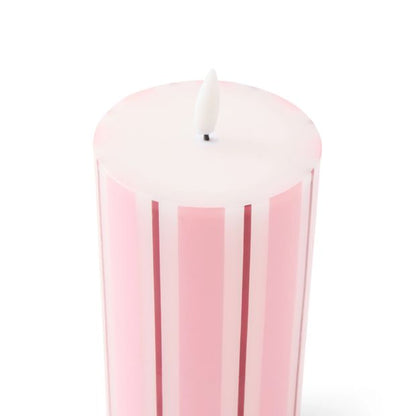 Anko Pink and Fig Stripe LED Candle Set