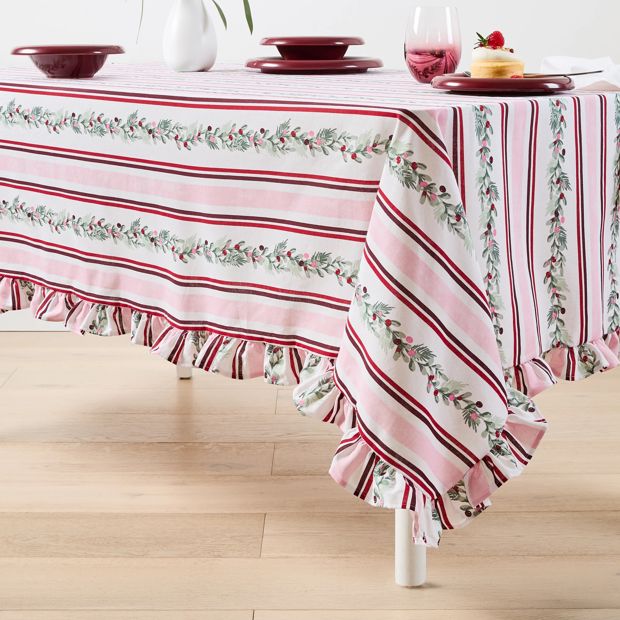 Anko Extra Large Holly Stripe Tablecloth