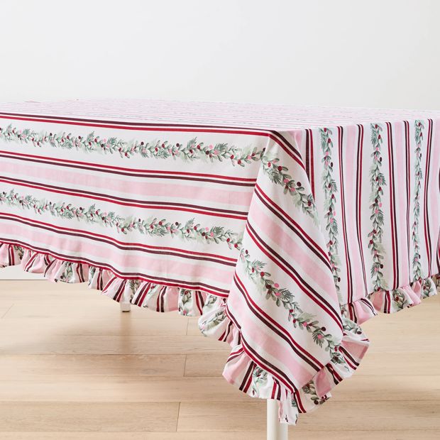 Anko Extra Large Holly Stripe Tablecloth