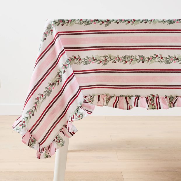 Anko Extra Large Holly Stripe Tablecloth