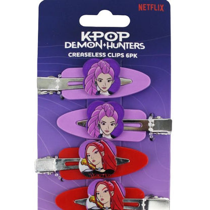 6 Pack KPop Demon Hunters Creaseless Hair Clips