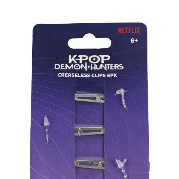 6 Pack KPop Demon Hunters Creaseless Hair Clips