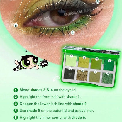 The Powerpuff Girls x SHEGLAM The Professor's Girls Eyeshadow Palette - Toughest Fighter
