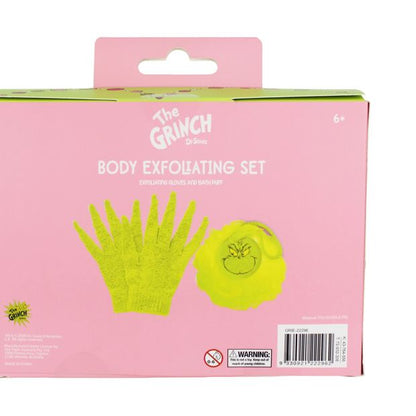 Dr Seuss The Grinch Exfoliating Gloves and Bath Puff Set