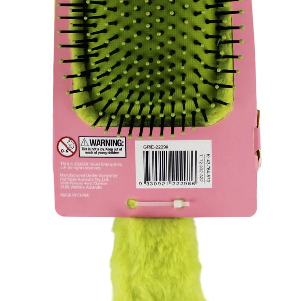 Dr. Seuss the Grinch Fluffy Hair Brush - Green