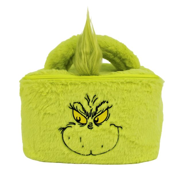 Dr. Seuss The Grinch Fluffy Cosmetic Train Case - Green