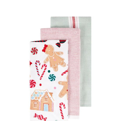 Anko 3 Pack Gingerbread Tea Towels