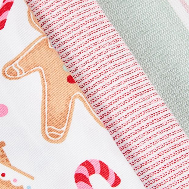 Anko 3 Pack Gingerbread Tea Towels