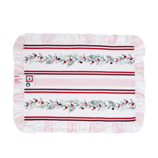 Anko Holly Stripe Ruffle Placemat