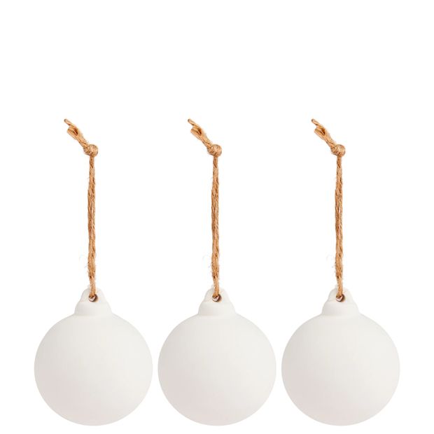 Anko 3 Pack Christmas Craft Paint Your Own Ceramic Baubles