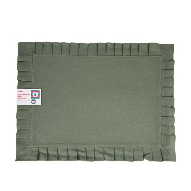 Anko Green Pleated Edge Placemat