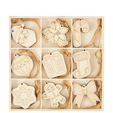 Anko 27 Piece Christmas Craft Wood Blank Assorted Shapes