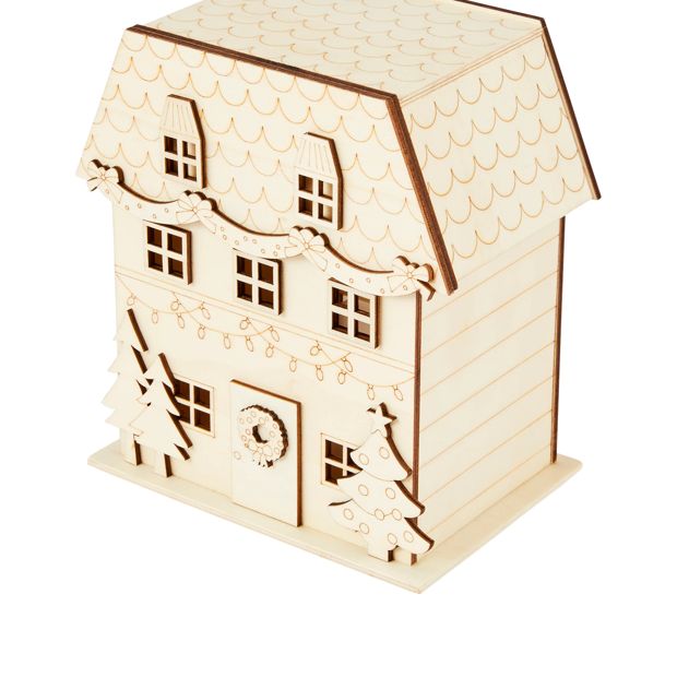 Anko Craft Wood Blank LED Christmas House
