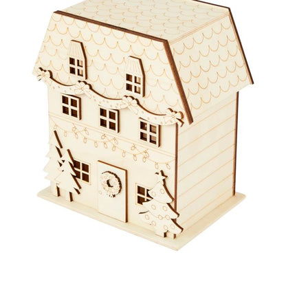 Anko Craft Wood Blank LED Christmas House