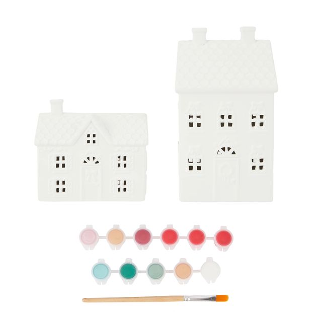 Anko Christmas Craft Paint Your Own Village Kit