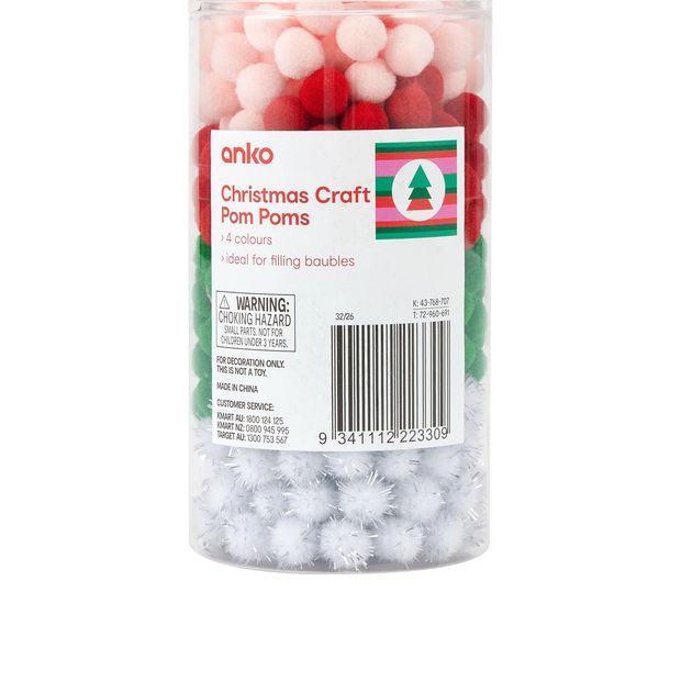 Anko Christmas Craft Pom Poms