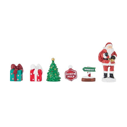 Anko Christmas Craft Resin Miniatures - Santa Claus and Gifts