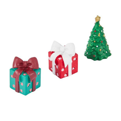 Anko Christmas Craft Resin Miniatures - Santa Claus and Gifts
