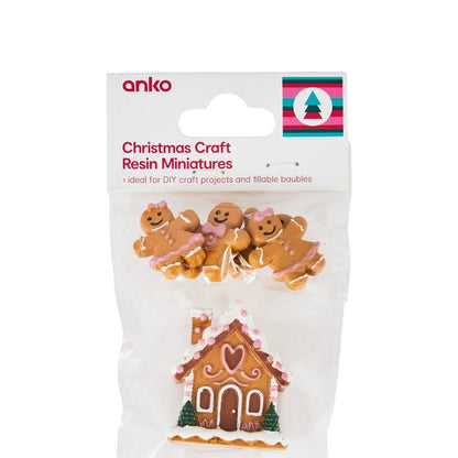 Anko Christmas Craft Resin Miniatures - Gingerbread