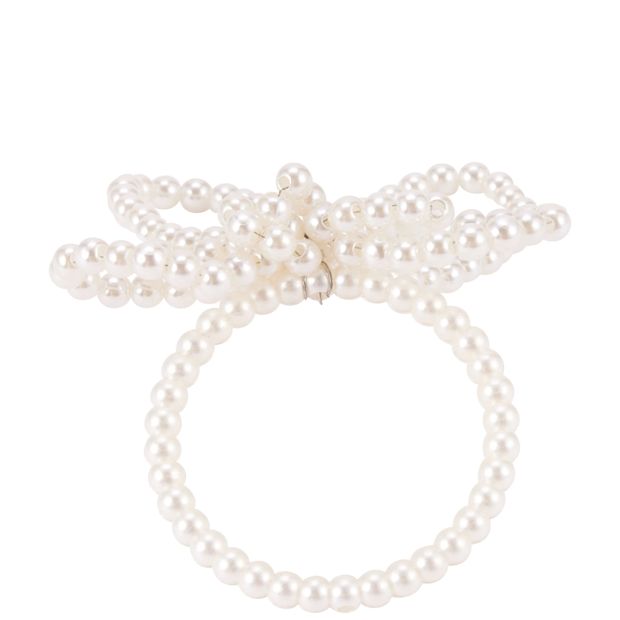 Anko 4 Pack Faux Pearl Bow Napkin Rings