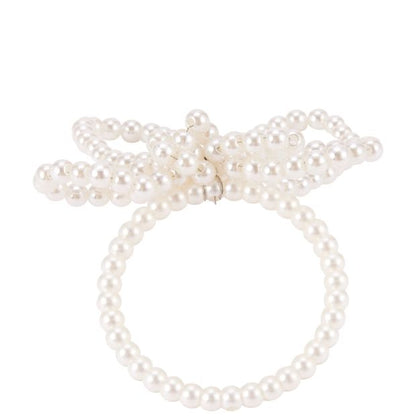 Anko 4 Pack Faux Pearl Bow Napkin Rings