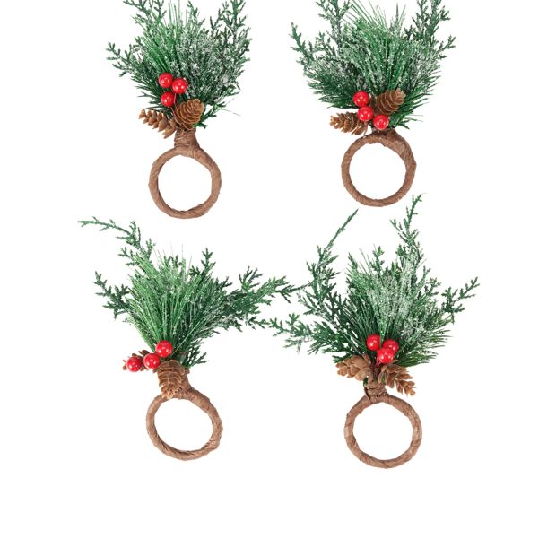 Anko 4 Pack Holly Napkin Rings