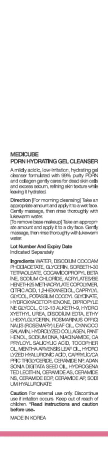 Medicube PDRN Hydrating Gel Cleanser 200ml - 99% High Purity Salmon PDRN
