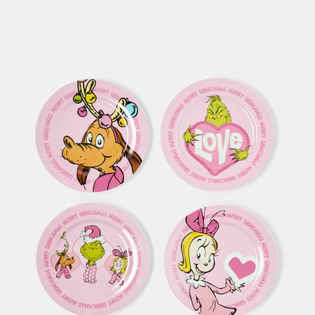Set of 4 The Grinch Ceramic Plates
