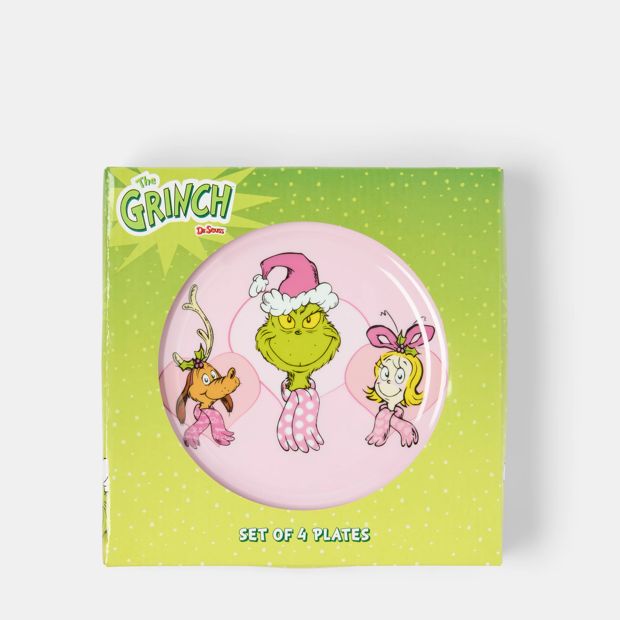 Set of 4 The Grinch Ceramic Plates