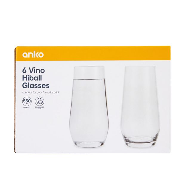 Anko 6 Vino Hiball Glasses